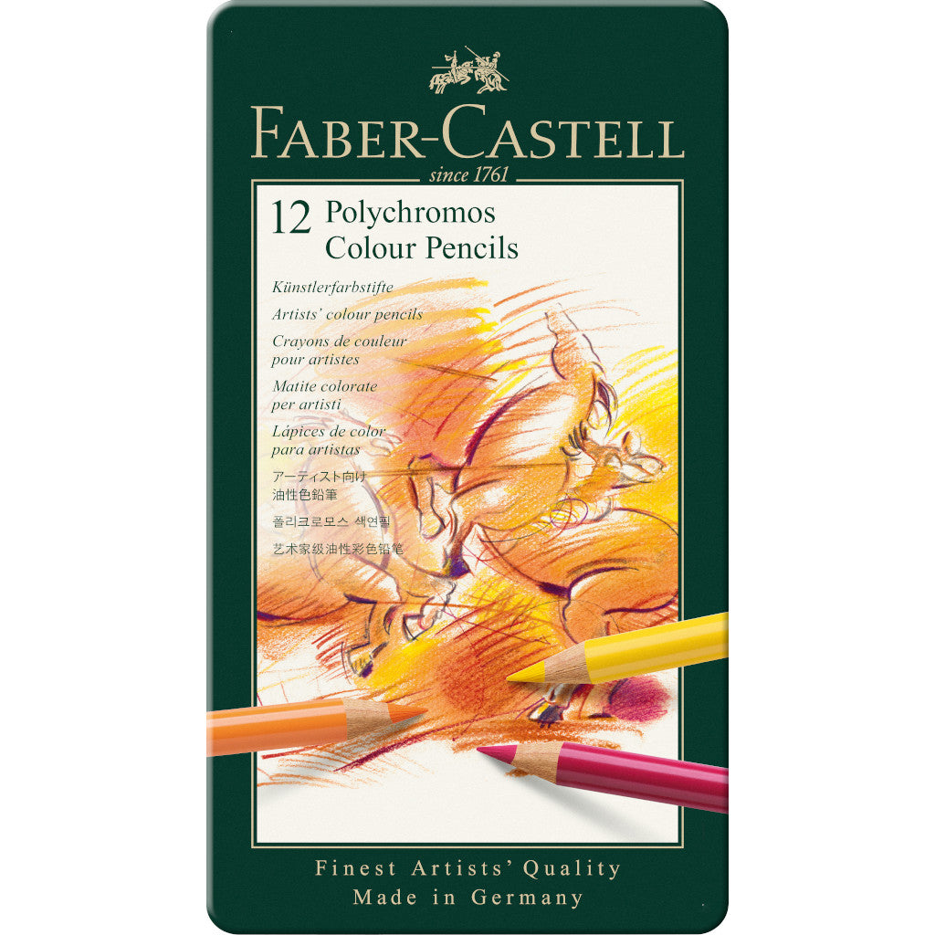 Lápices de Colores Faber Castell Polychromos Profesionales Premium 12 Pz - MarchanteMX