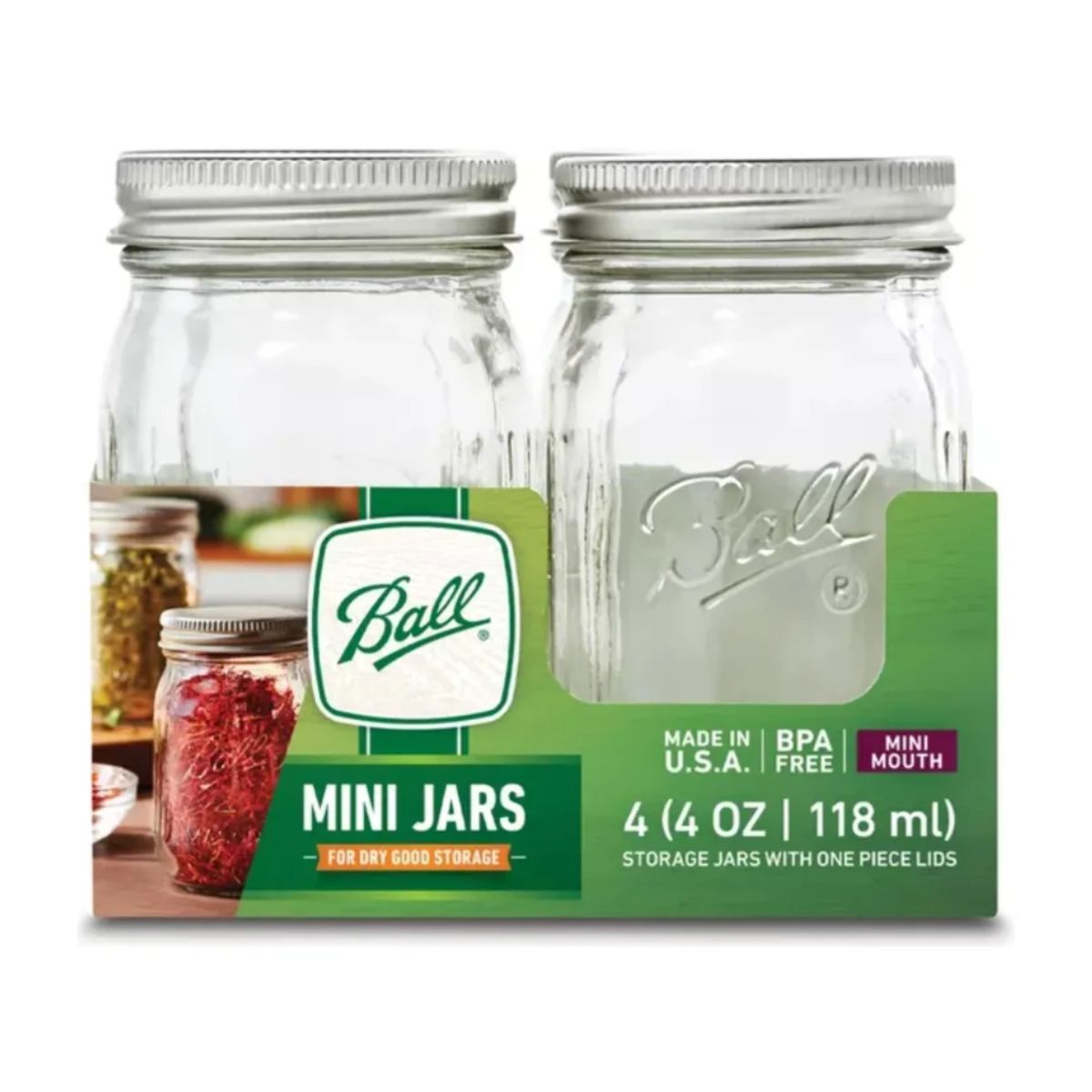 Mason Jar Ball 4 Oz Mini Tarros Almacenamiento 4 Piezas