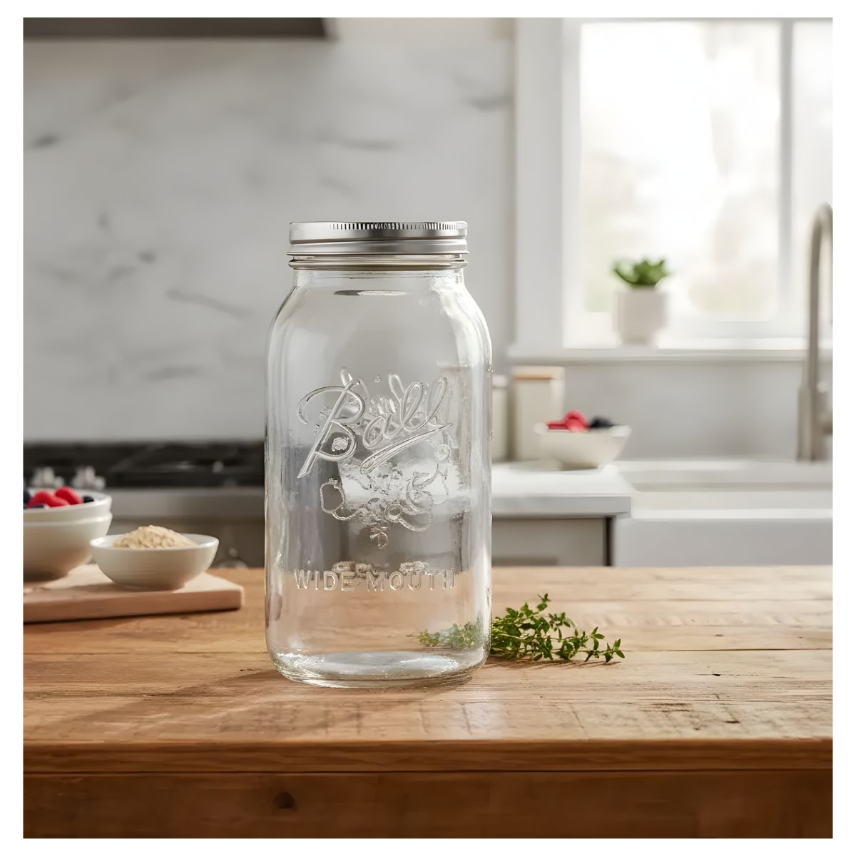 Frasco Vidrio Mason Jar Ball 64 Oz Boca Ancha Original 2pz