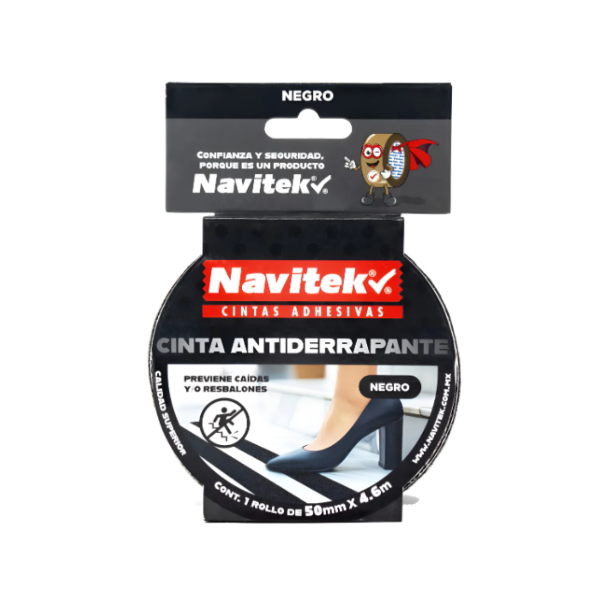 Cinta Adhesiva Antiderrapante Navitek Colores 25 Mm X 9.1 M Negro