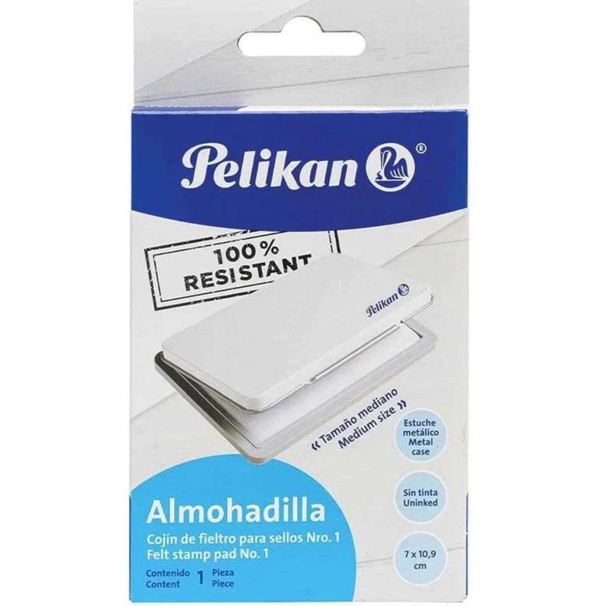 Cojín Fieltro Sellos Metalico N°1 Tinta Pelikan Uso Intenso