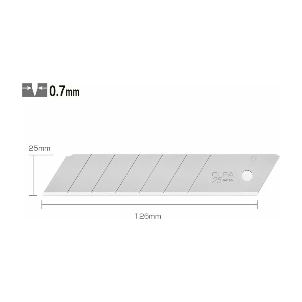 Pack 5 Hojas HB-5B 25 mm OLFA Repuesto para Cutter H-1