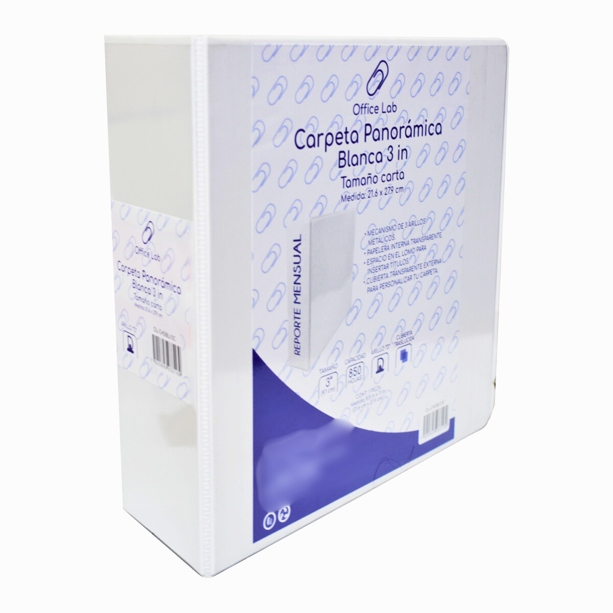 Carpeta 3 In Office Lab Herraje D Carta Ventana Color Blanco