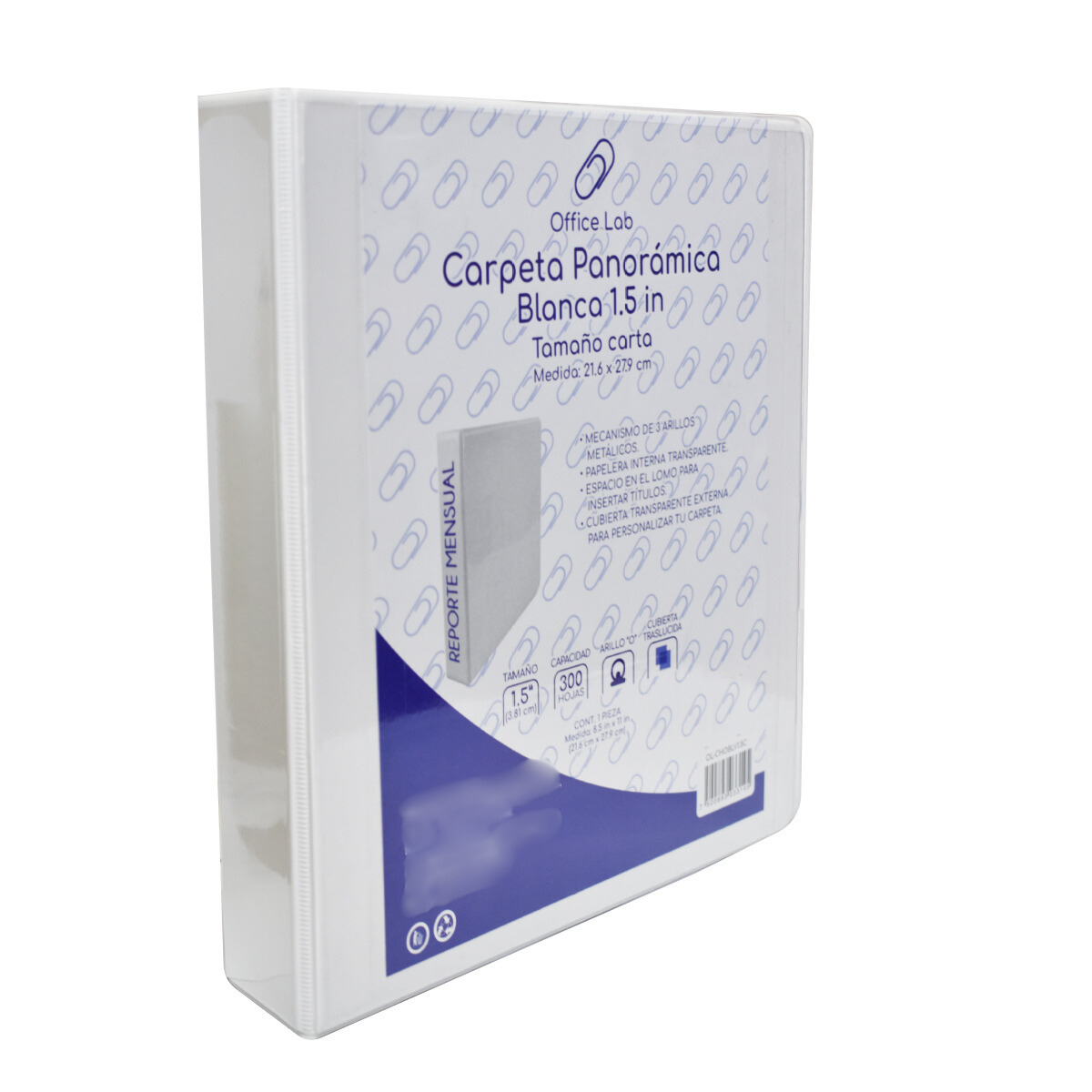 Carpeta 1.5 In Office Lab Carta Herraje O Ventana Color Blanco