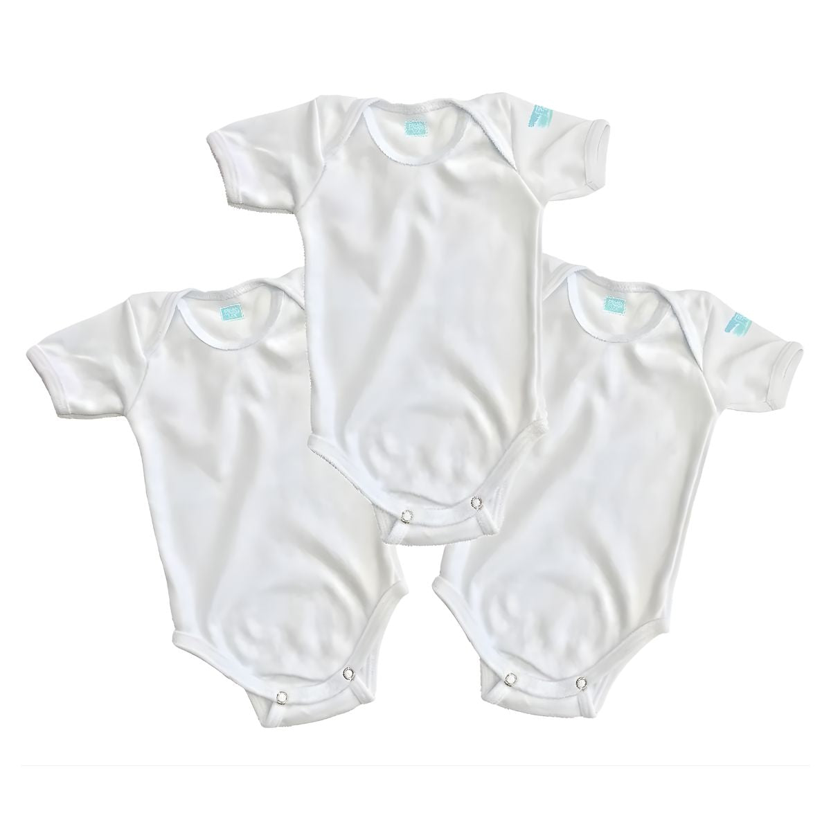 3pz Pañalero Liso Manga Corta Y Larga Ropa Bebe Color Blanco