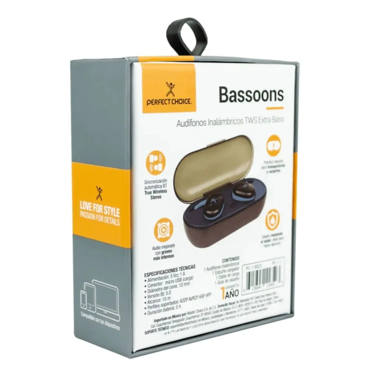 Audifonos Negro Azul Inalambricos Perfect Choice Bluetooth Perfect Choice