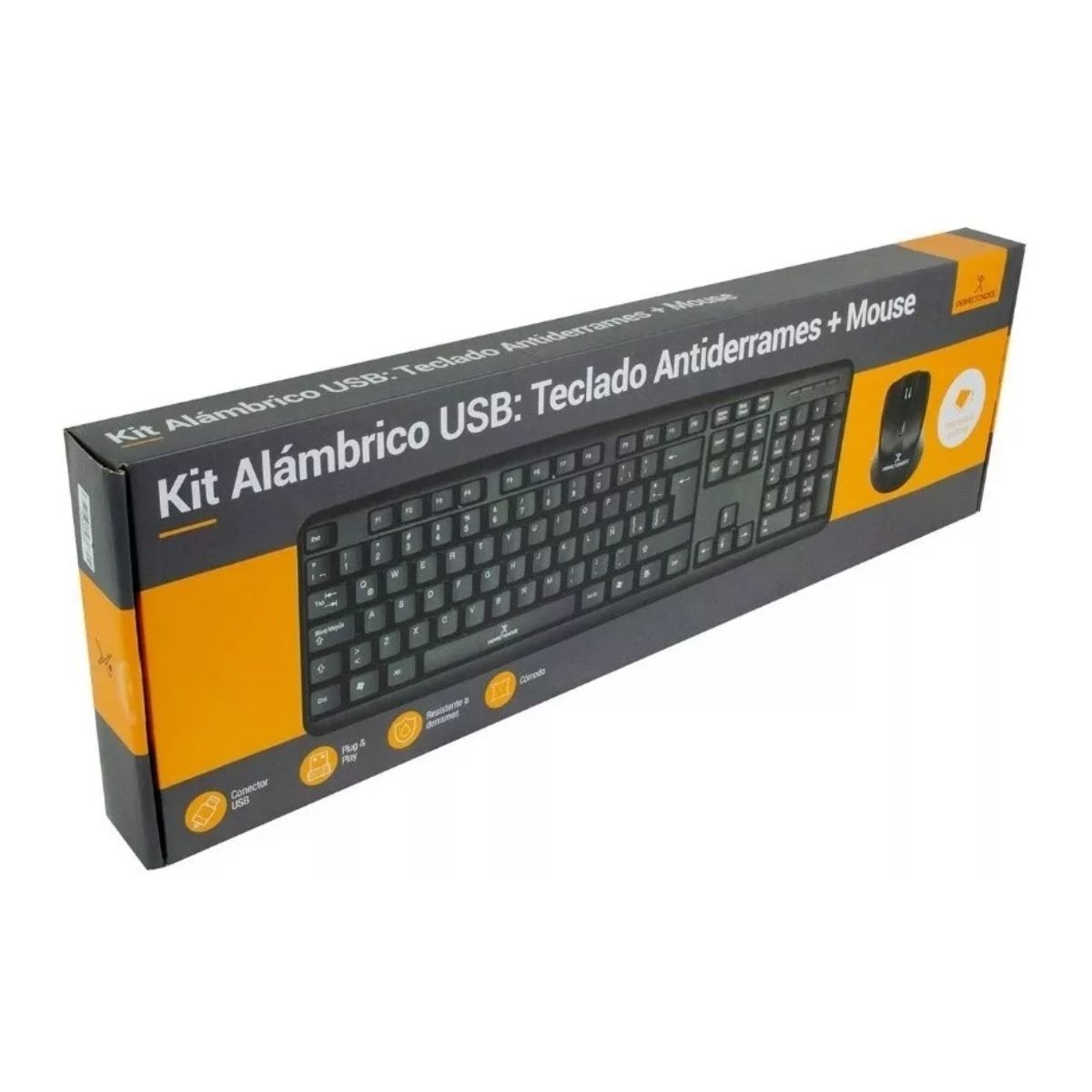Kit Teclado Mouse Usb Alambrico Perfect Choice Antiderrames