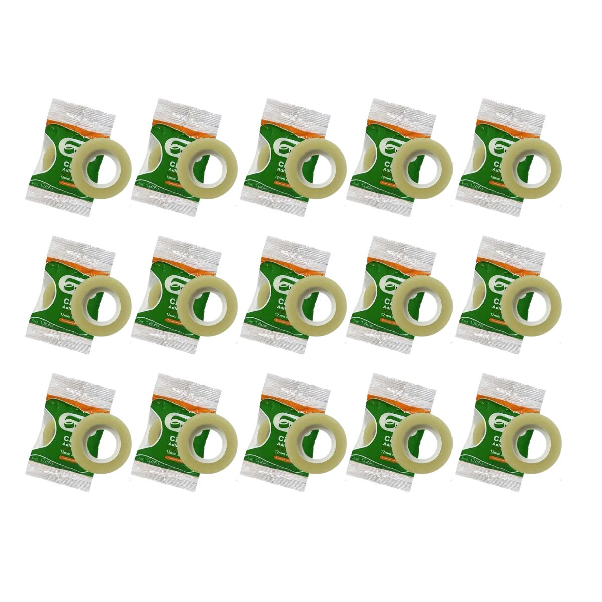 Pack 15 Cinta Corte Facil Devek 12mmx65m Transparente Escolar