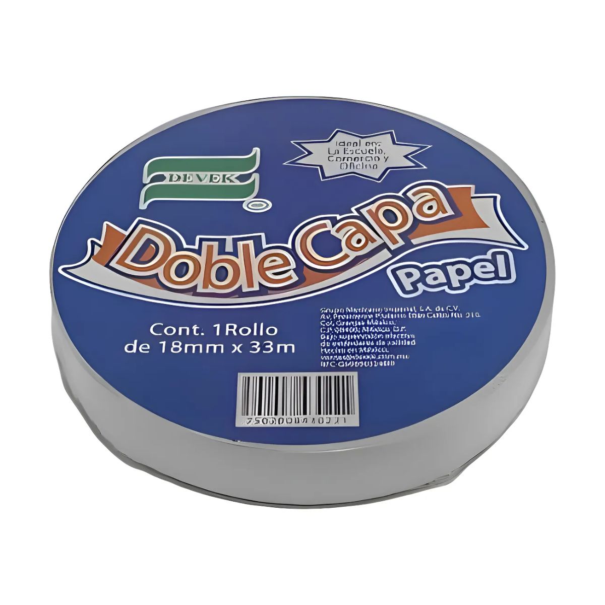 Pack 6 Cinta Adhesiva Doble Cara Devek 18 Mm X 33 M Color Blanco