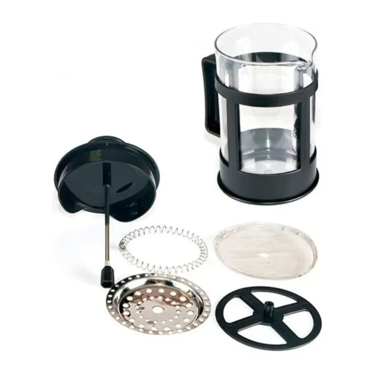 Cafetera Individial Prensa Francesa 350ml De Vidrio 5 Piezas Negro