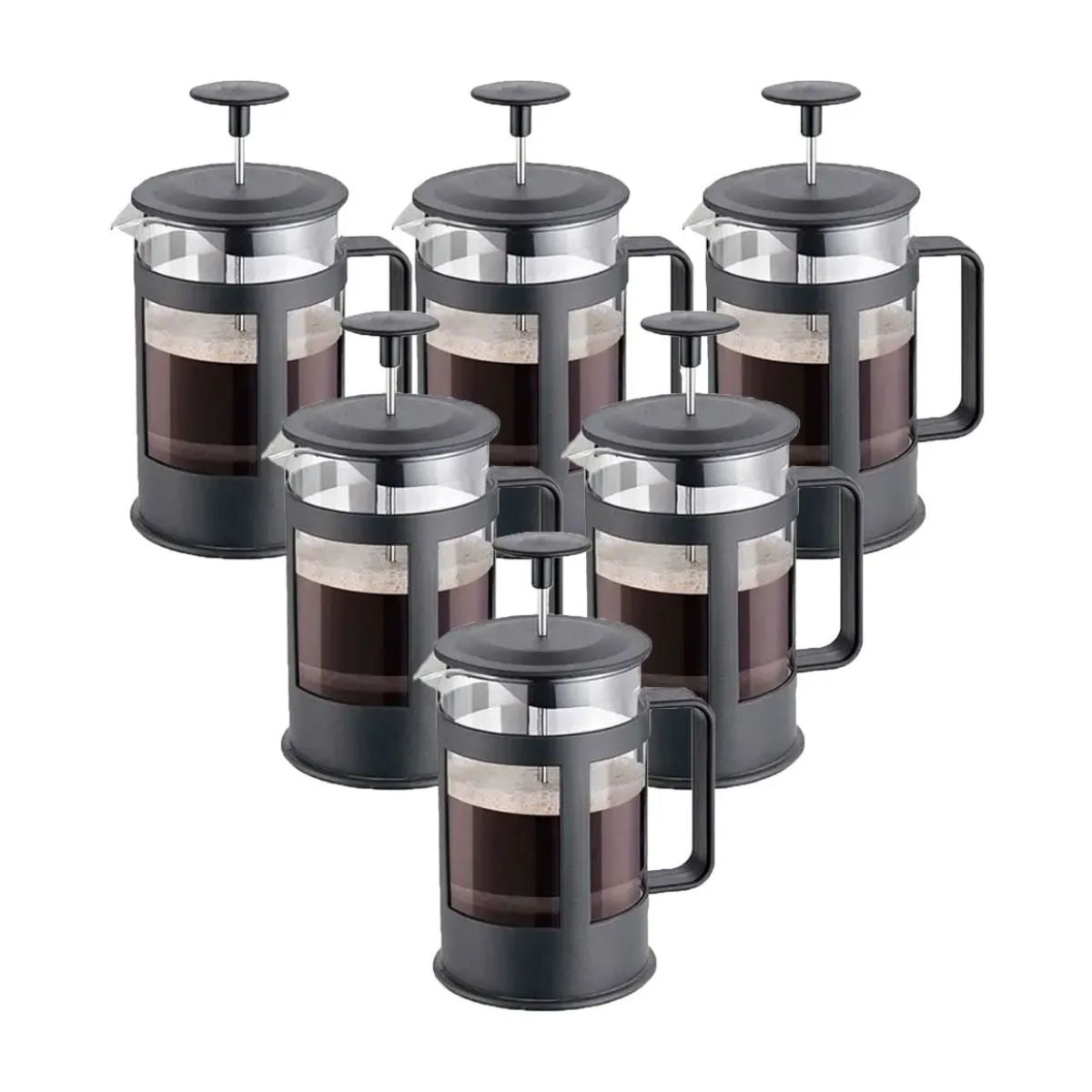 6pz Cafetera Prensa Francesa Café Acero Inoxidable 800ml