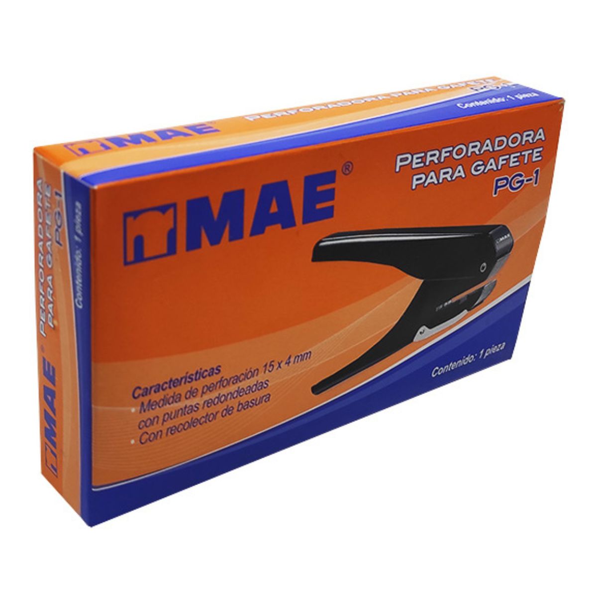 Perforadora Metalica Gafete Mae 1 Orificio Recolector Basura