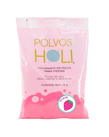 Polvos Holi Frutales Rosa - Fresa Bolsa 75gr