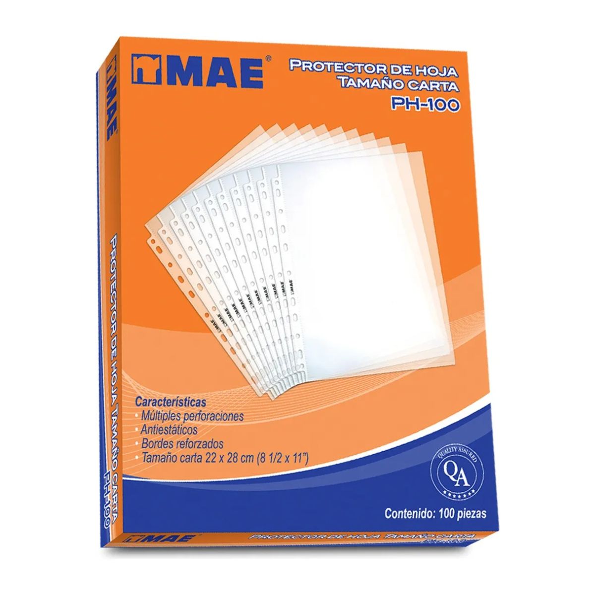 100 Protectores Hojas Mae Tamaño Carta Transparentes Carpeta