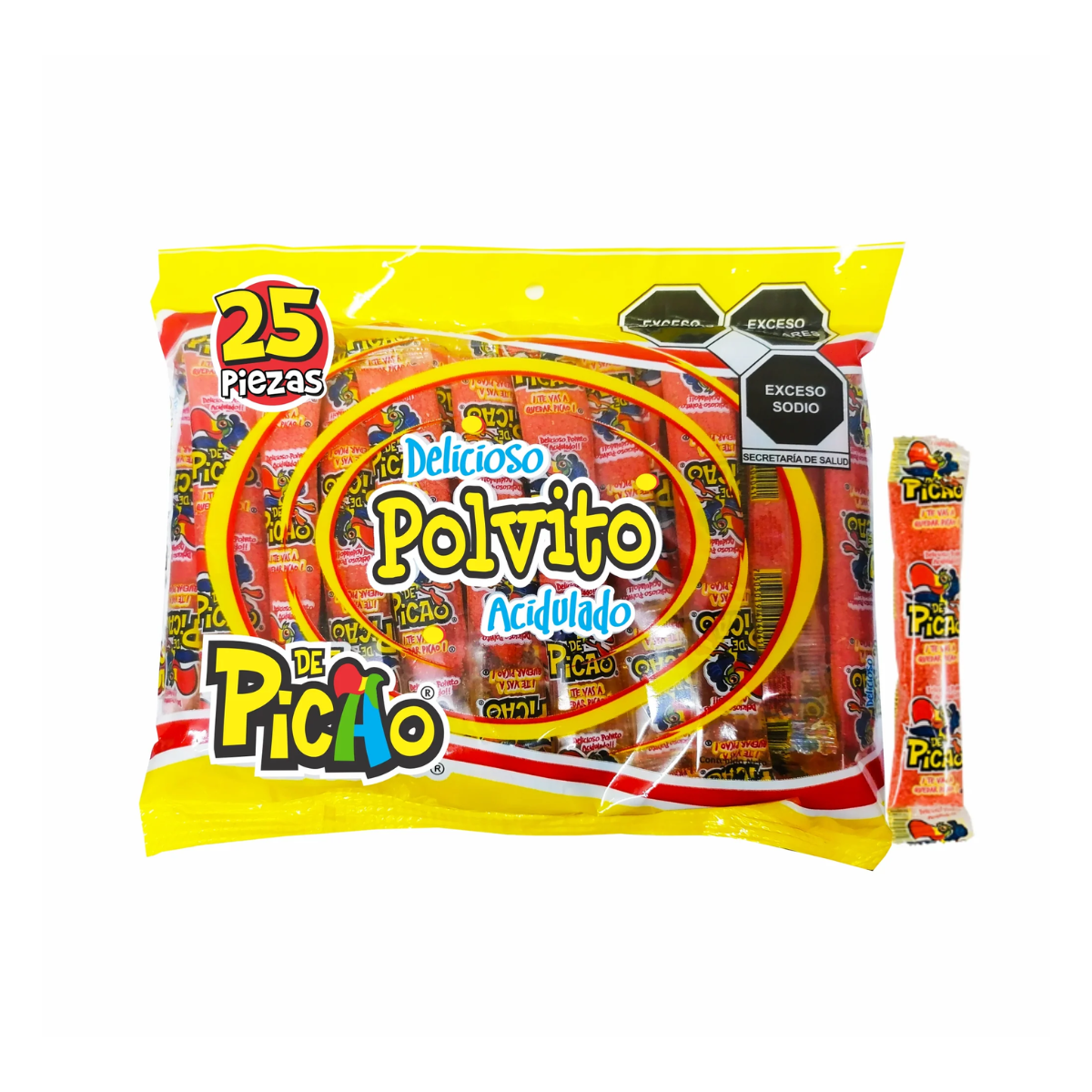 25 Polvitos Chilito Dulce Acidulados Sal Azucar 10gr Picao