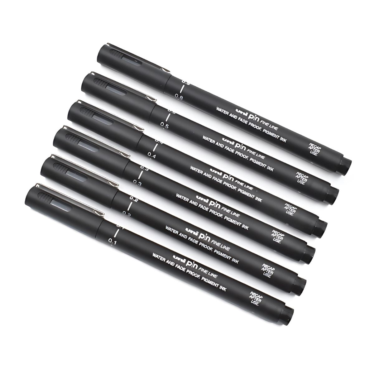 6 Estilografo Ultrafino Pin Uni Ball Color Negro Dibujo