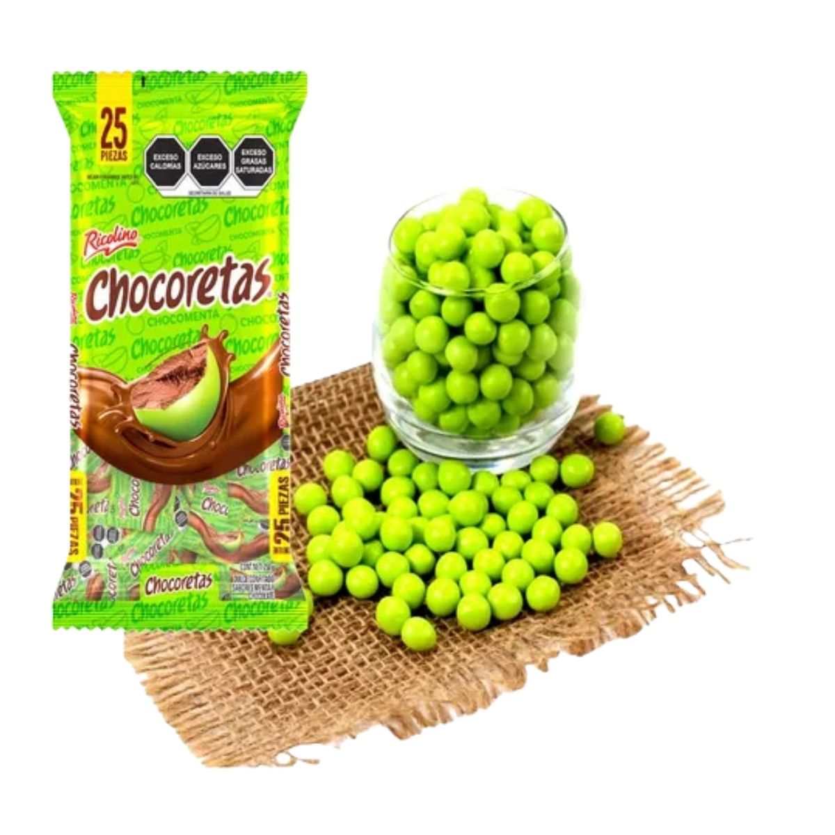 25 Chocoretas Ricolino Chocolate Con Menta Bolsa 250g MarchanteMX