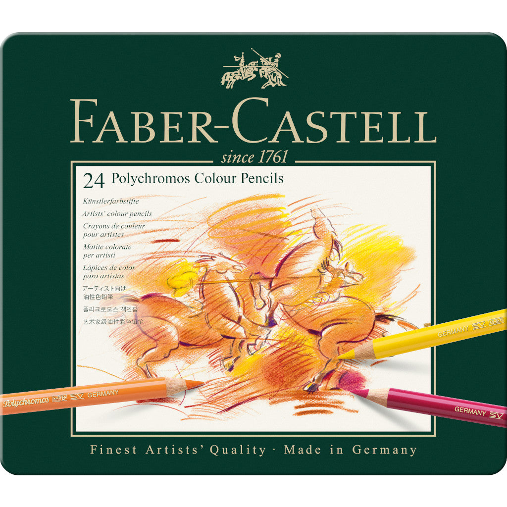 Lápices de Colores Faber Castell Polychromos Profesionales Premium 24 Pz - MarchanteMX
