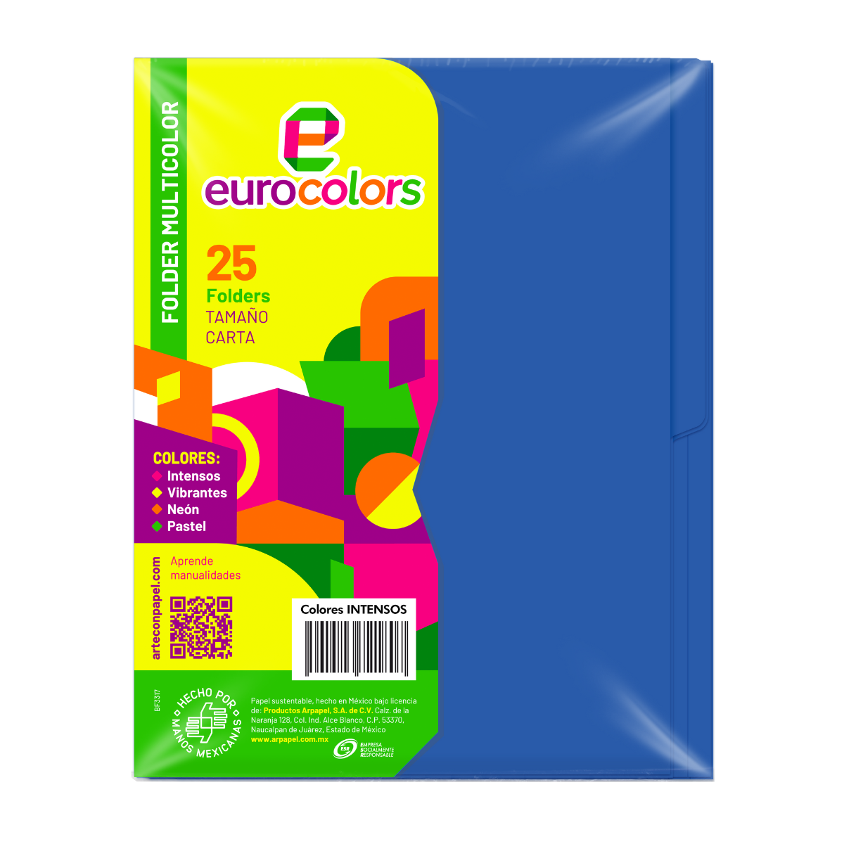 FOLDER CARTA MULTICOLOR AZUL INTENSO 25 F