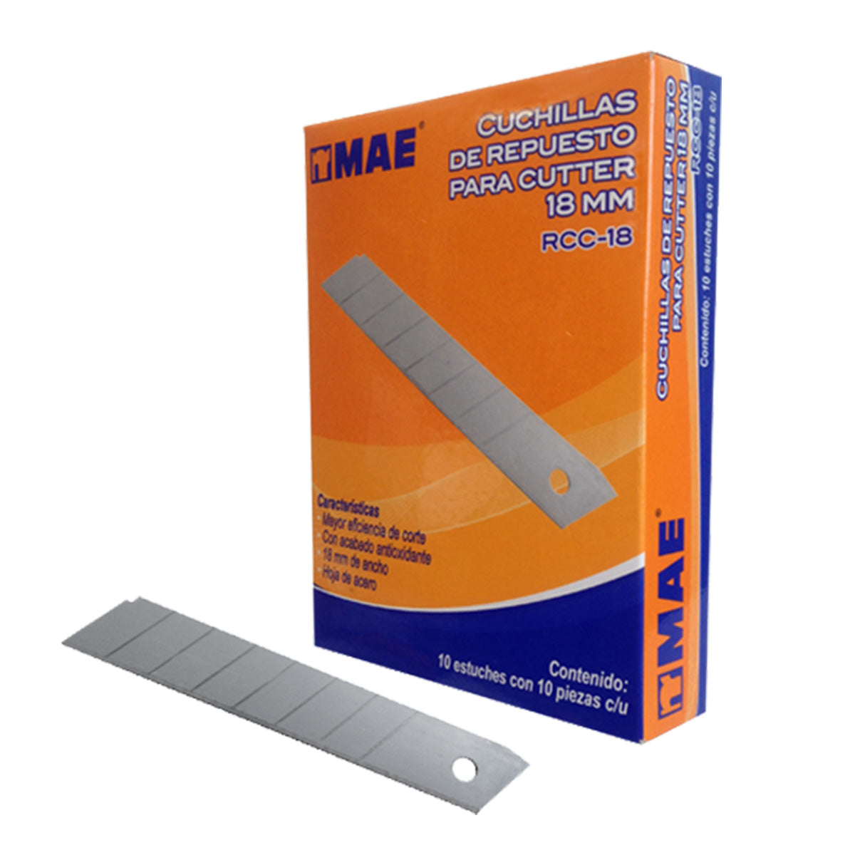 10pz Cuchilla Repuesto Cutter Mae 18mm Acabado Antioxidante