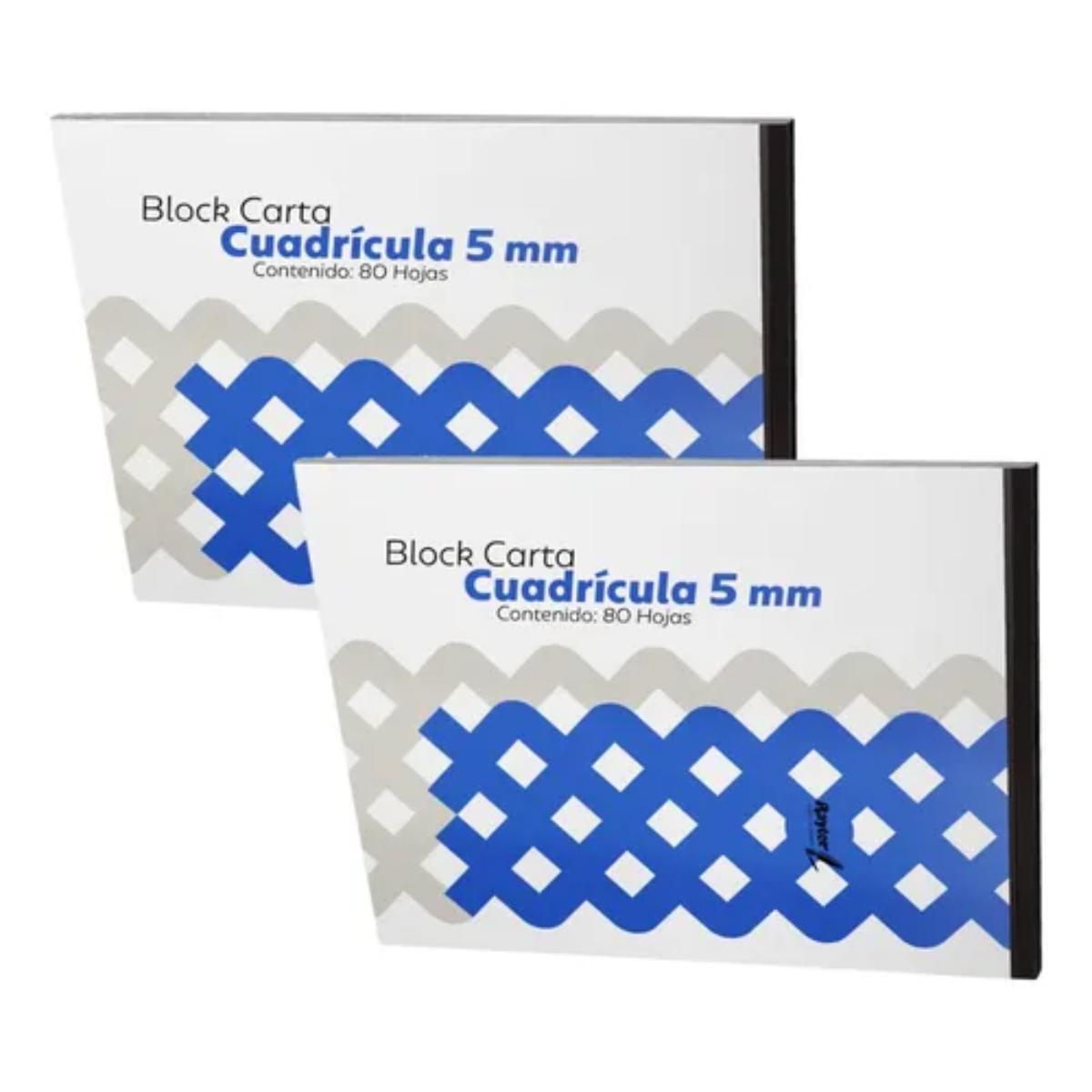 2 Block Tamaño Carta Rayter Cuadro Chico Blanco 80 Hojas
