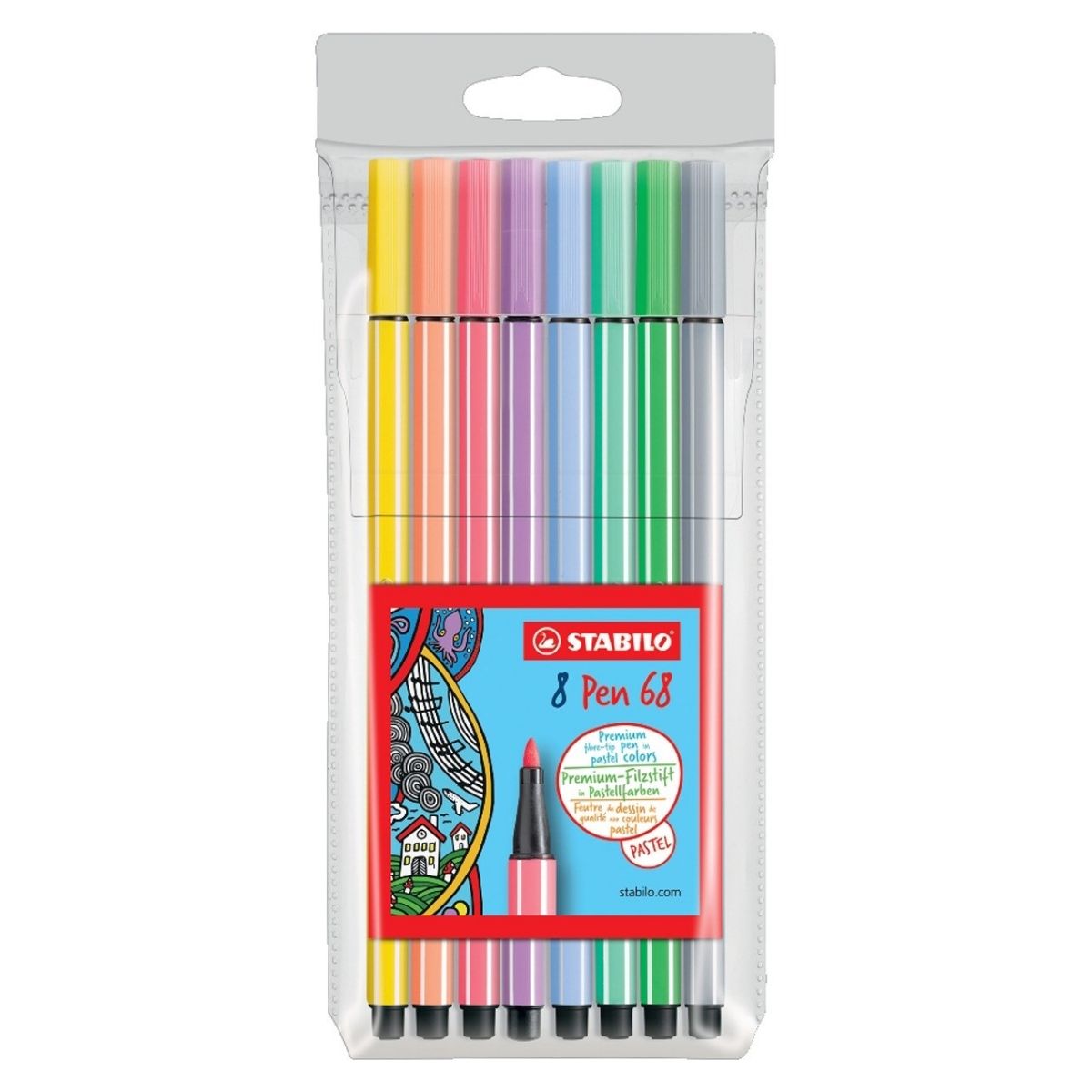 8 Rotuladores Stabilo Pen 68 Colores Pastel Marcador Escolar
