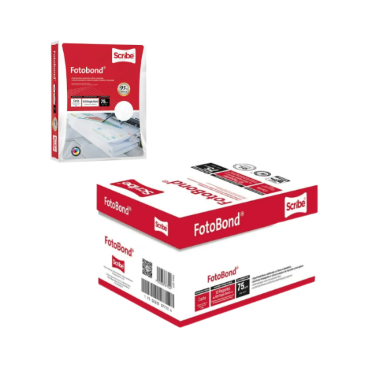 Papel Bond Tamaño Oficio Fotobond 5000 Hoja 75g Blancura 95% Blanco