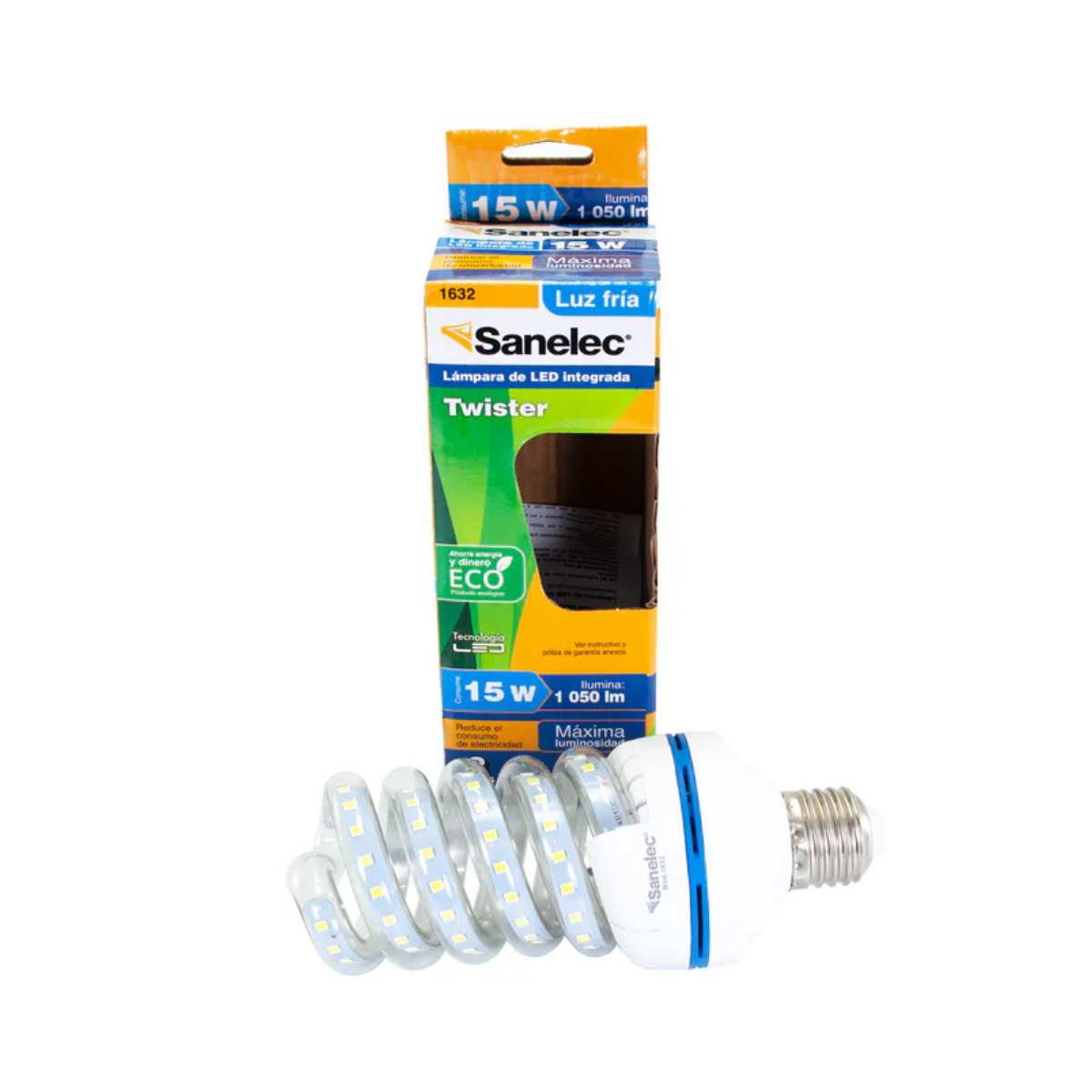 Foco Espiral LED Sanelec 15W Luz Fría