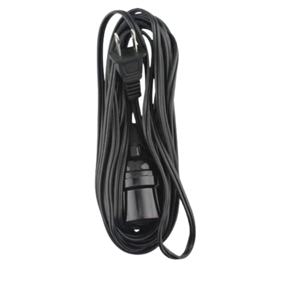 Extension Domestica Con Porta Lampara 5m Negra 2X18