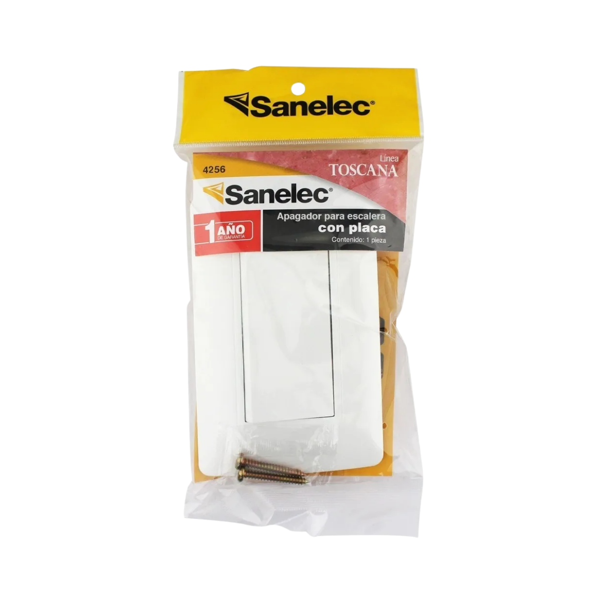 Apagador Escalera Sanelec Placa Línea Toscana