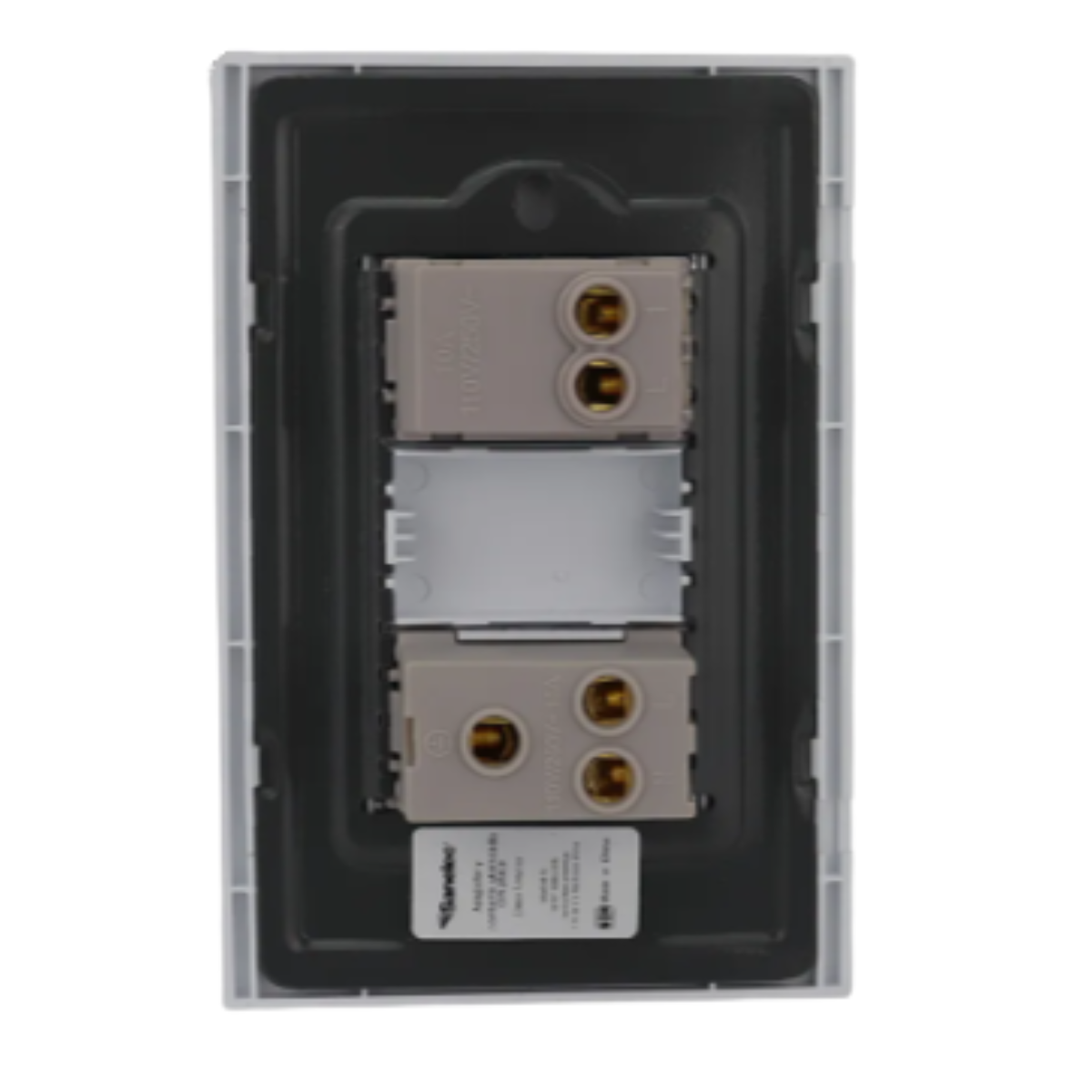 Placa Sanelec Línea Venecia Blanco Con Apagador y Contacto Aterrizado 127V