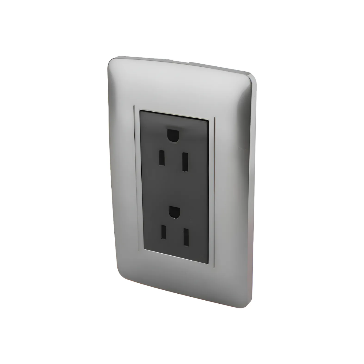 Contacto Doble Aterrizado Sanelec Toscana Graphite 4505 Negro