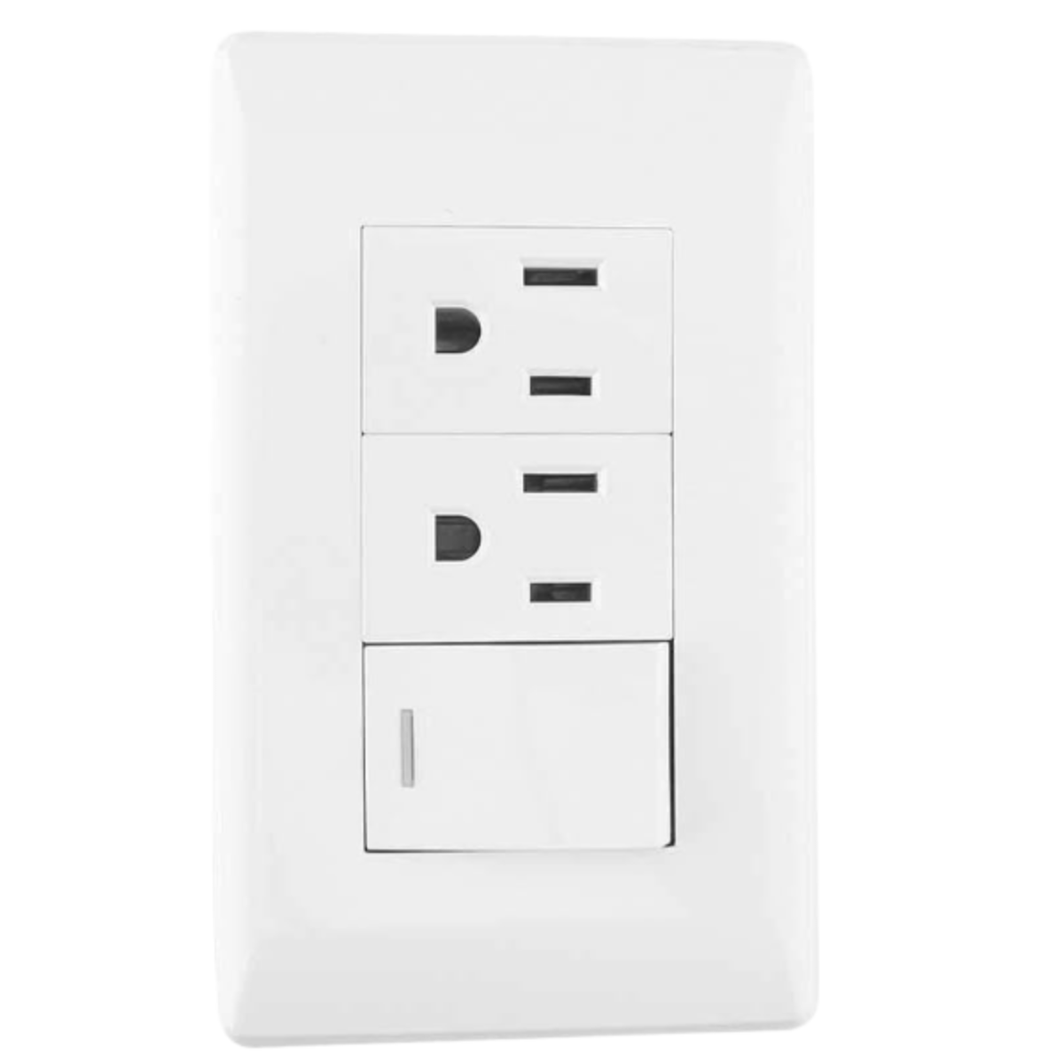 Apagador y Doble Contacto Sanelec 4513 con Placa Italia