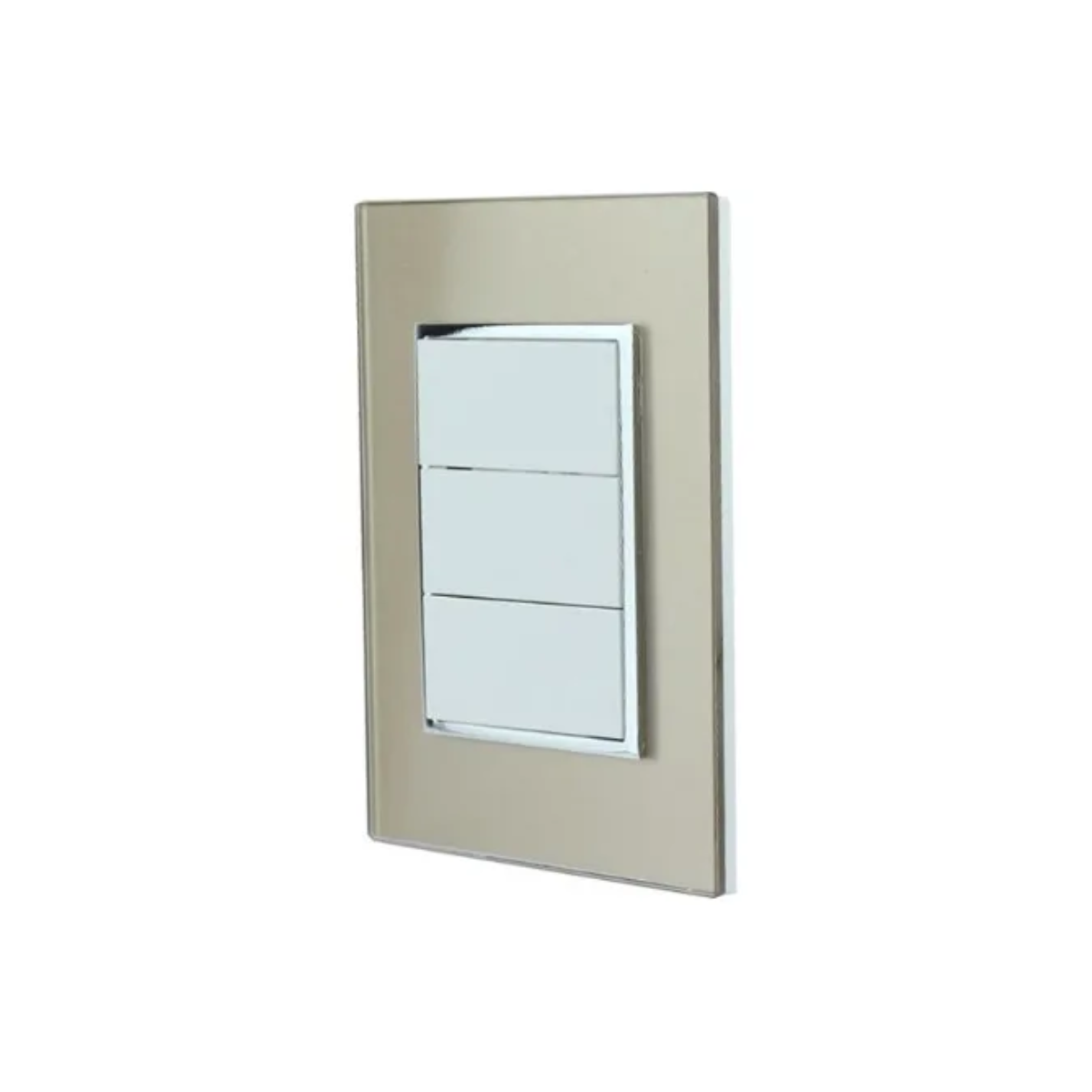 Placa Venecia Champagne Sanelec Apagador Triple