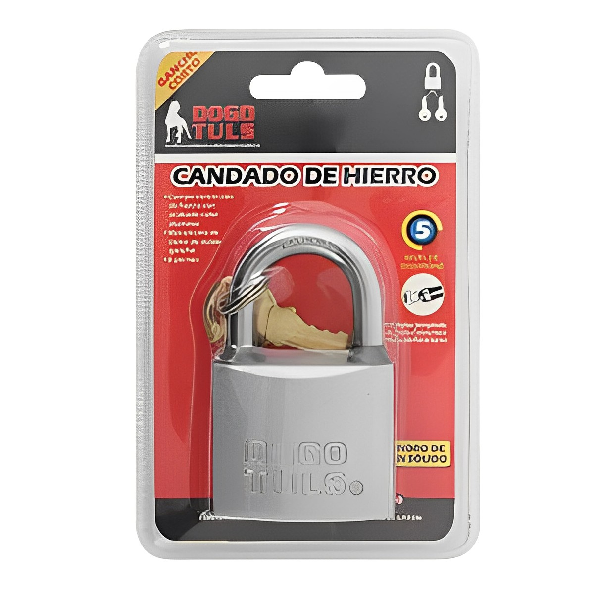 Candado Hierro Gancho Corto Llaves 50mm Nivel 5 Dogotuls
