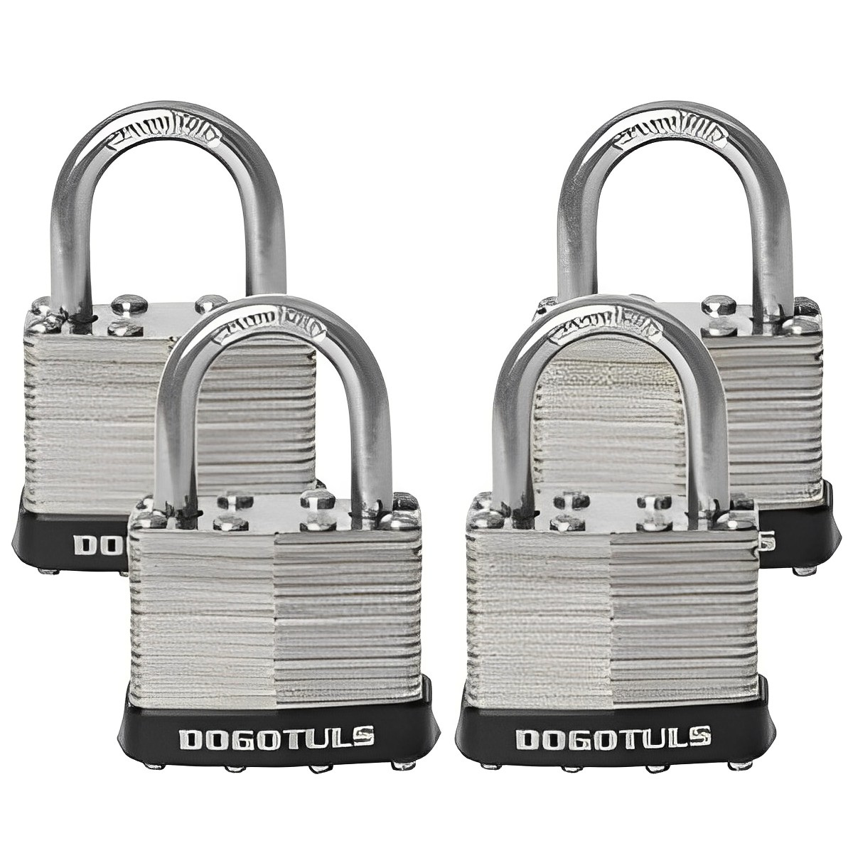 Juego 4 Candados Laminado 40mm Gancho Corto Nivel 5 Dogotuls
