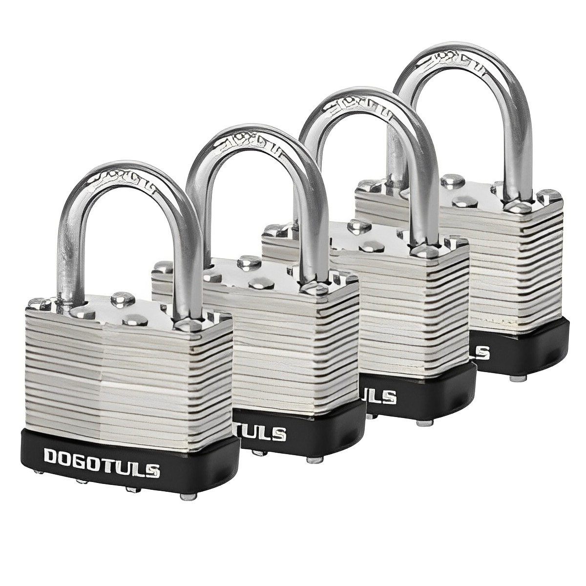 Juego 4 Candados Laminado 40mm Gancho Corto Nivel 5 Dogotuls