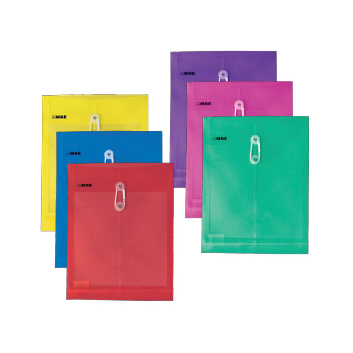 12 Sobres Plastico C/ Hilo Mae Tamaño Carta Vertical Colores