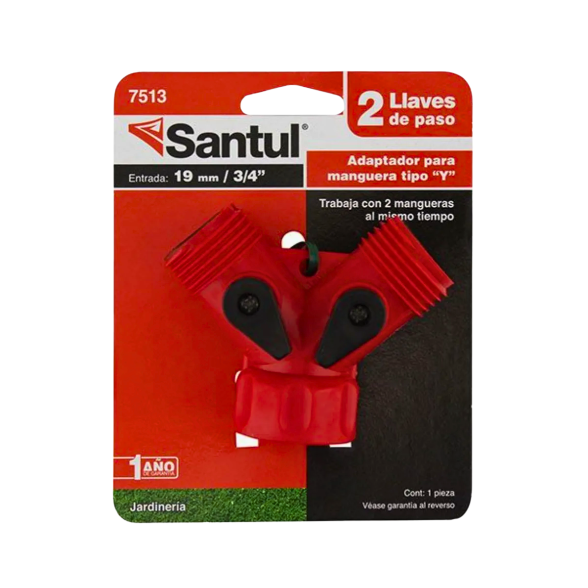 Conector Adaptador Y Llave Santul Jardín Rojo Rojo/negro