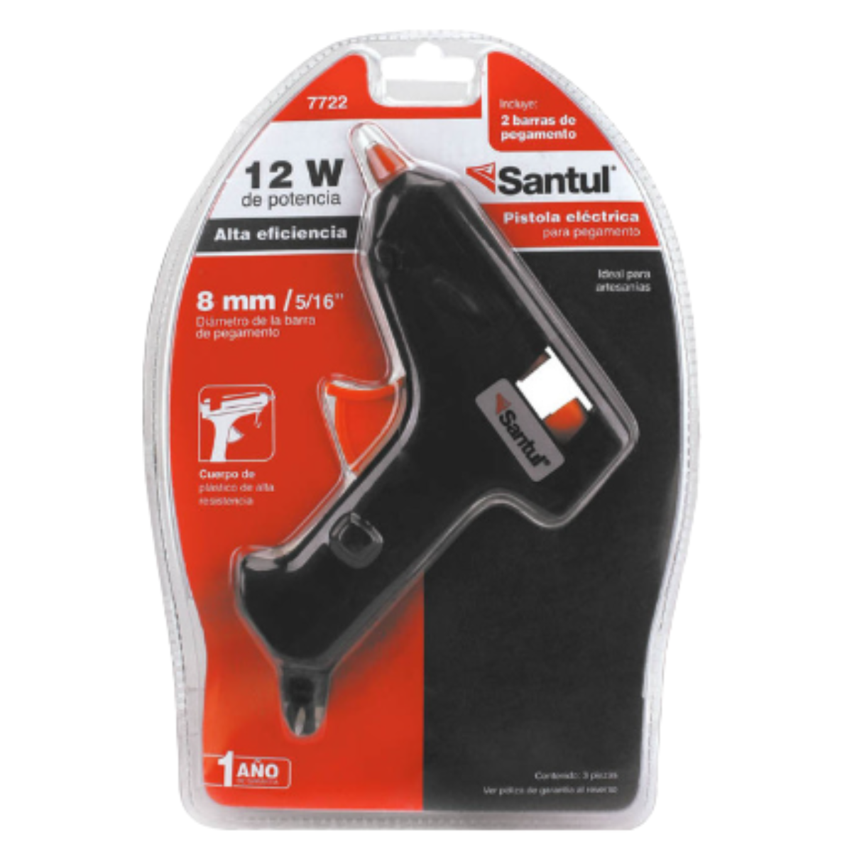 Pistola Eléctrica de Pegamento 12 W Para Barras de 5/16 Santul 7722