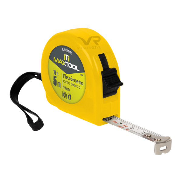 Flexometro de 5 mts en tarjeta de 6 pzs Maxtool