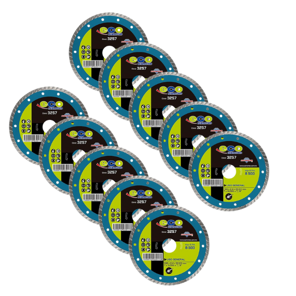 10pzs Disco de diamante tipo DDT 180 x 2.4 x 22.23 mm ECO Austrodiam