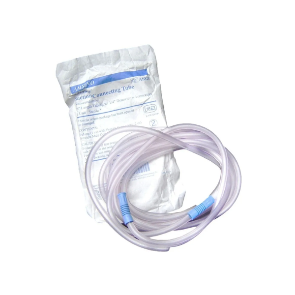 Tubo Succión Estéril Amsino PVC Desechable 1/4" x 20' (6 m)