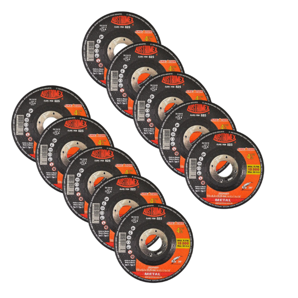 10pzs Disco abrasivo desbaste 115 x 6.4 x 22.23 mm AUSTROMEX
