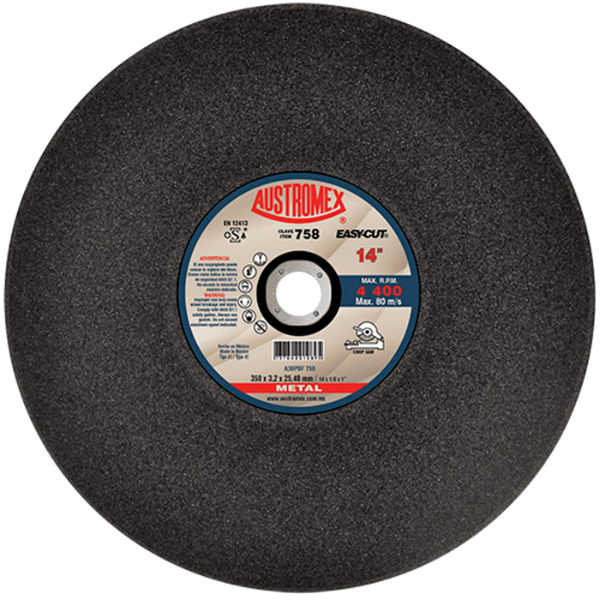 10pzs Disco abrasivo corte metal solido 350 x 3.2 x 25.40 mm AUSTROMEX