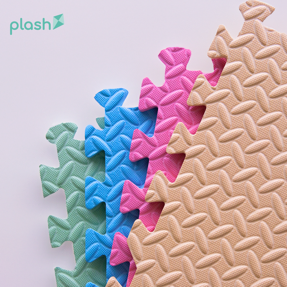 Set 4 Tapetes De Foamy Azul Rosa Verde Pastel Blanco