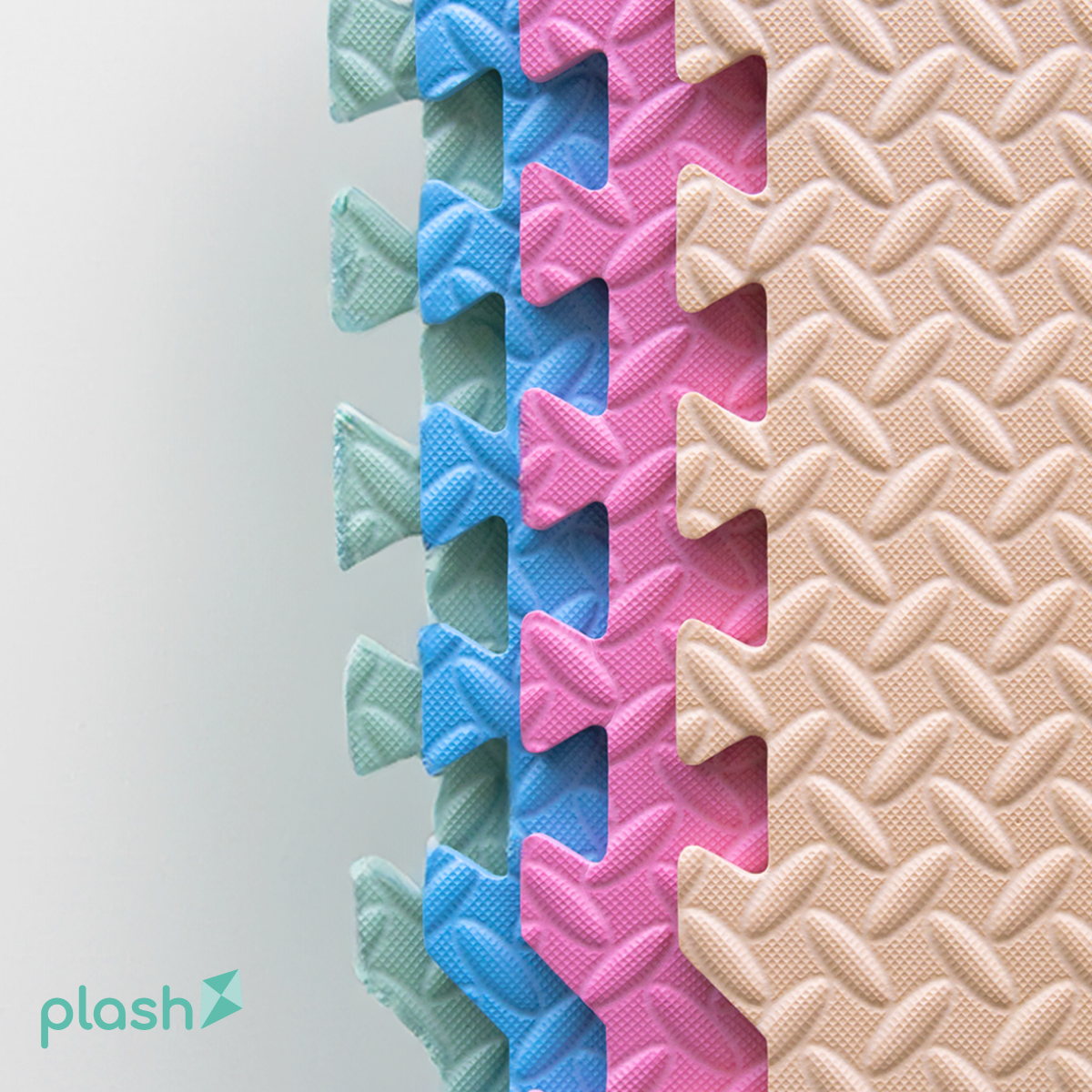 Set 4 Tapetes De Foamy Azul Rosa Verde Pastel Blanco