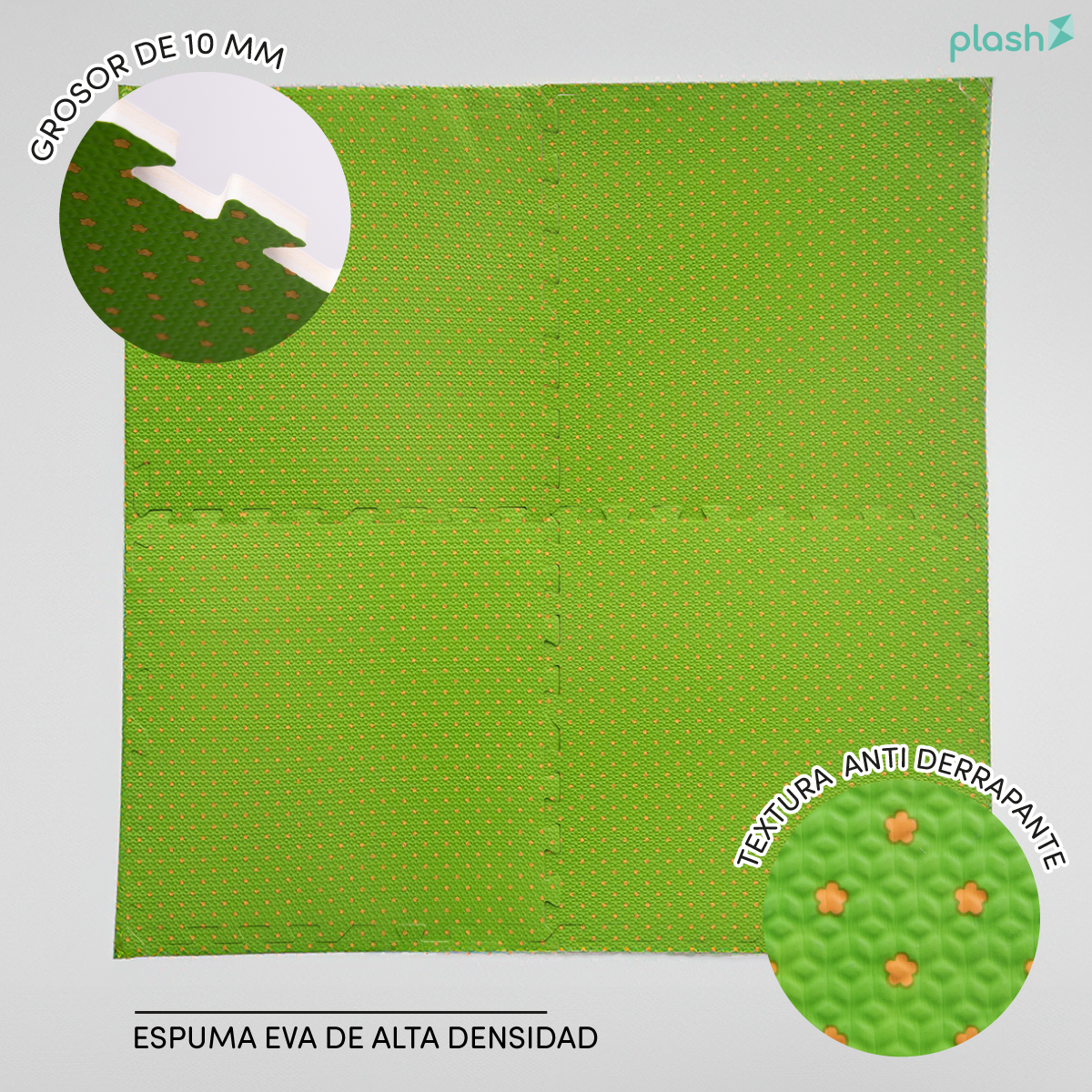 Set 4 Tapetes De Foamy Bolitas Verde