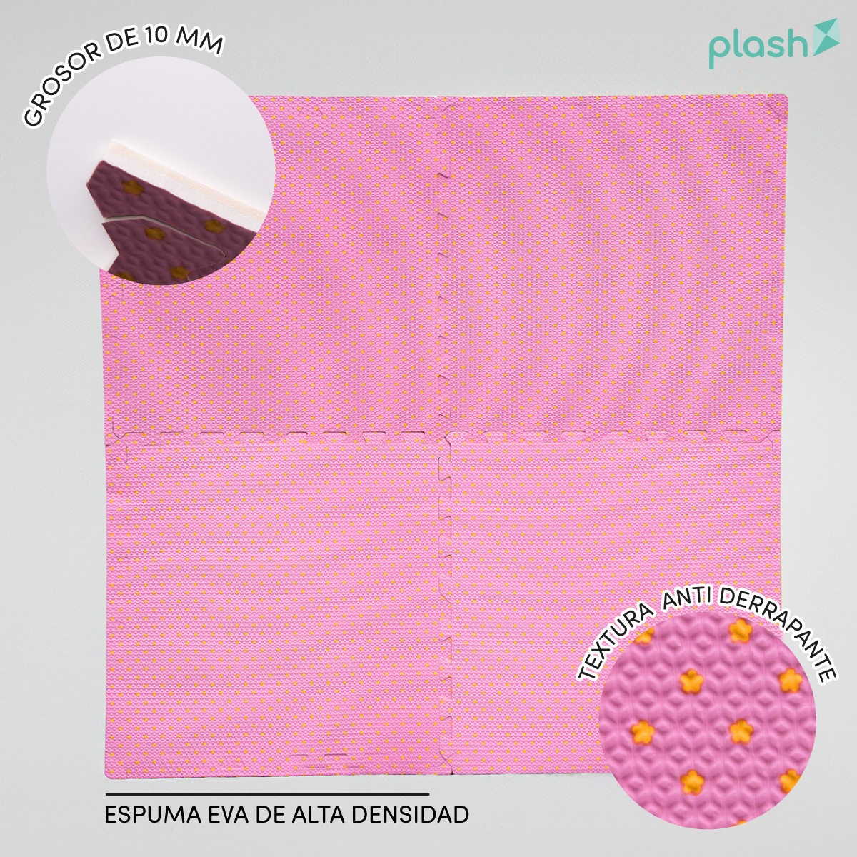 Set 4 Tapetes De Foamy Bolitas Rosa