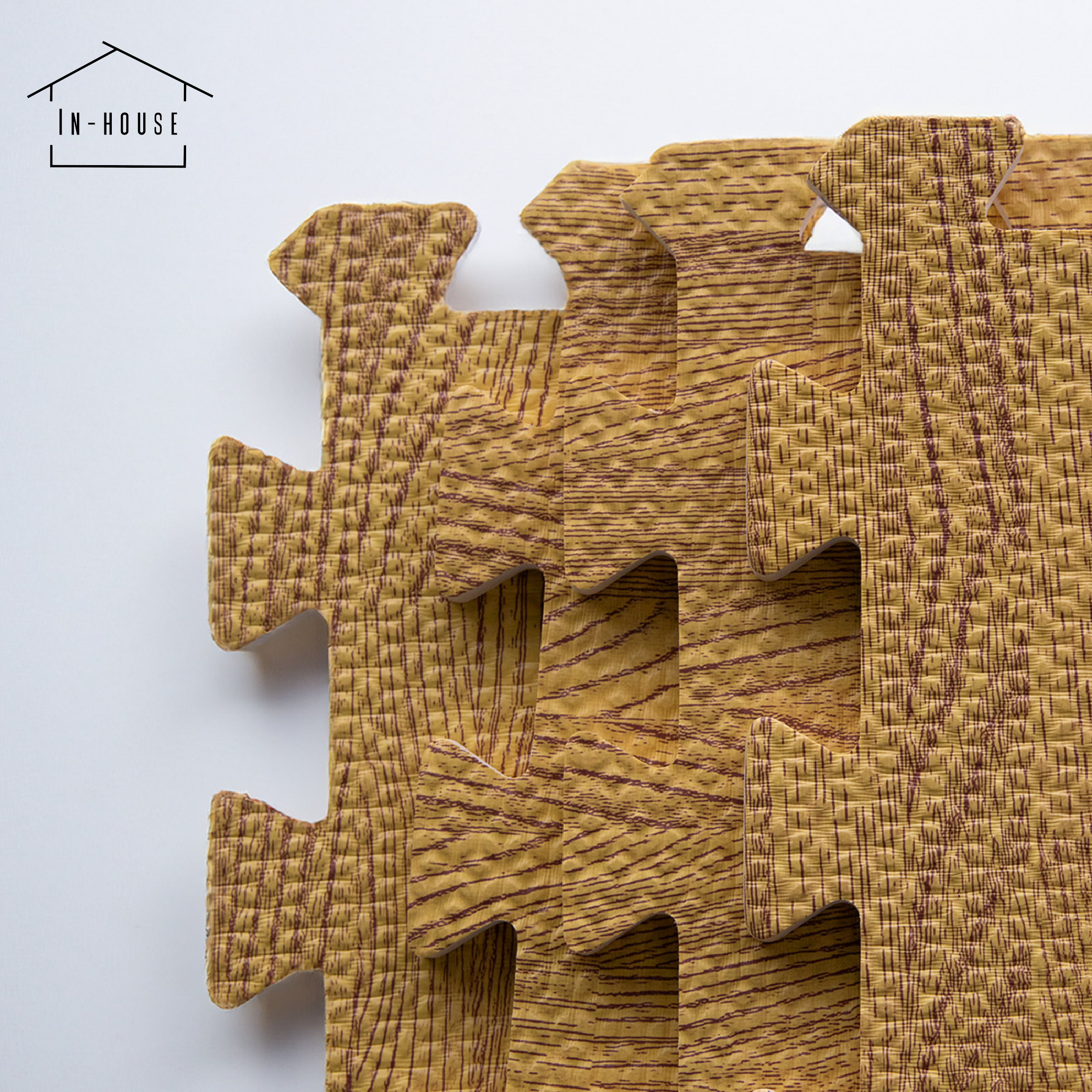 Set 4 Tapetes De Foamy Madera Clara